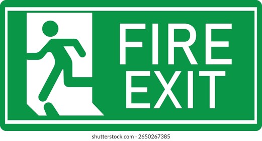 Ícone De Saída De Emergência. Ilustração vetorial de homem correndo e sinal da porta de saída. Símbolo de fuga e evacuação. Vários sinal de saída isolado fundo branco.Evacuação e relocação de pessoas para a segurança.