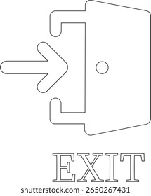 Emergency Exit Icon. Vector illustration of running man and exit door sign. Escape and evacuation symbol. Various exit sign isolated white background.Evacuation and relocation of people to safety.