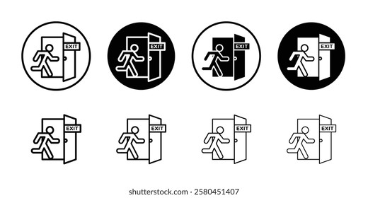 Emergency exit icon Vector logo outline
