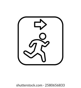 Emergency exit icon Vector logo set flat