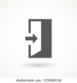 Emergency exit icon vector Logout and output, outlet, out symbol. isolated of flat style Safe condition sign