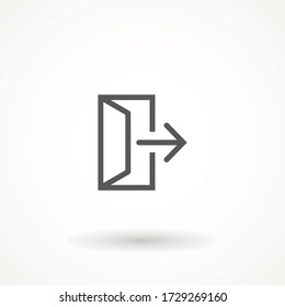 Emergency exit icon vector Logout and output, outlet, out symbol. isolated of flat style Safe condition sign