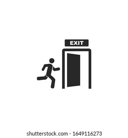 Emergency exit Icon vector sign isolated for graphic and web design. Emergency exit symbol template color editable on white background.