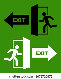 Emergency exit icons vector set