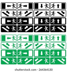 Emergency exit icons vector set