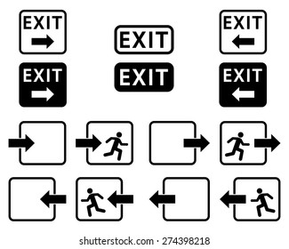 Emergency exit icons vector set