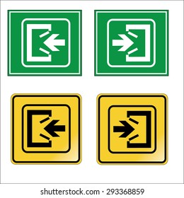 Emergency exit icons vector set