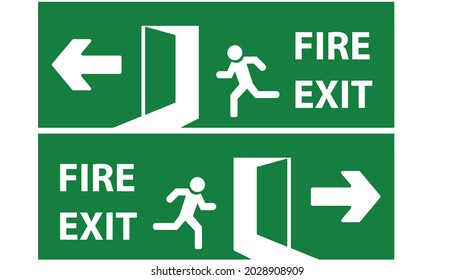 Emergency Exit Kit.Emergency Exit Door. The Arrow Guides You To The Safe Exit. Safe Exit Concept. Vector EPS