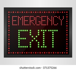 Emergency Exit LED digital Sign.vector