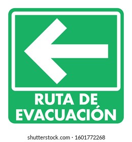 Emergency exit left, escape route signs. Vector illustration