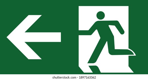 Emergency Exit Left Iso 7010 Green Vector