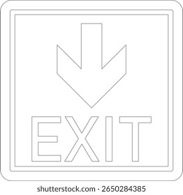 Emergency Exit line art Icon. illustration of running man and exit door sign. Escape and evacuation symbol. Various exit sign isolated white background.Evacuation and relocation of people to safety.