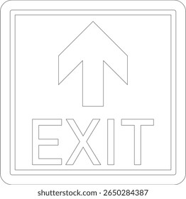 Emergency Exit line art Icon. illustration of running man and exit door sign. Escape and evacuation symbol. Various exit sign isolated white background.Evacuation and relocation of people to safety.
