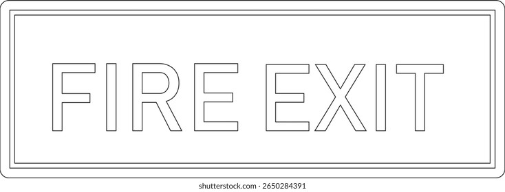 Emergency Exit line art Icon. illustration of running man and exit door sign. Escape and evacuation symbol. Various exit sign isolated white background.Evacuation and relocation of people to safety.