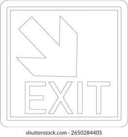 Ícone da arte da linha de saída de emergência. ilustração do homem correndo e sinal da porta de saída. Símbolo de fuga e evacuação. Vários sinal de saída isolado fundo branco.Evacuação e relocação de pessoas para a segurança.