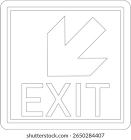 Emergency Exit line art Icon. illustration of running man and exit door sign. Escape and evacuation symbol. Various exit sign isolated white background.Evacuation and relocation of people to safety.