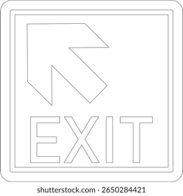 Emergency Exit line art Icon. illustration of running man and exit door sign. Escape and evacuation symbol. Various exit sign isolated white background.Evacuation and relocation of people to safety.