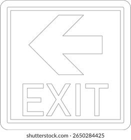 Emergency Exit line art Icon. illustration of running man and exit door sign. Escape and evacuation symbol. Various exit sign isolated white background.Evacuation and relocation of people to safety.