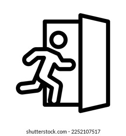 emergency exit line icon illustration vector graphic