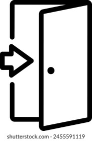 Emergency exit line icon illustration vector