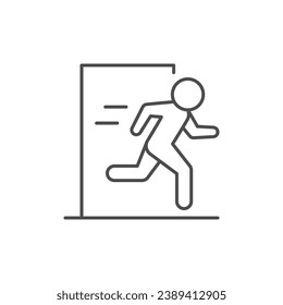 Emergency exit line outline icon
