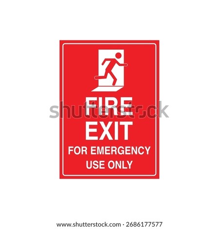 Emergency Exit Location Sign Vertical Vector Graphic with Running Man Icon and Text