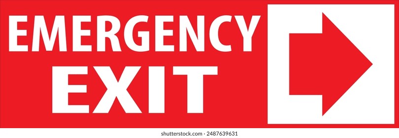 Emergency exit only industrial warning sign, fire safety sign, industrial safety sign notice vector