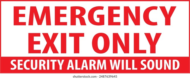 Emergency exit only industrial warning sign, fire safety sign, industrial safety sign notice vector