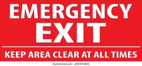 Emergency exit only industrial warning sign, fire safety sign, industrial safety sign notice vector