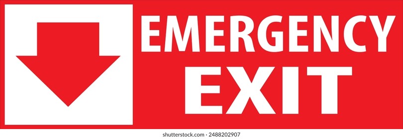 Emergency exit only industrial warning sign, fire safety sign, industrial safety sign notice vector