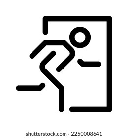 Emergency exit outline icon., Escape route line sign. Vector graphics