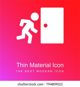 Emergency exit red and pink gradient material white icon minimal design