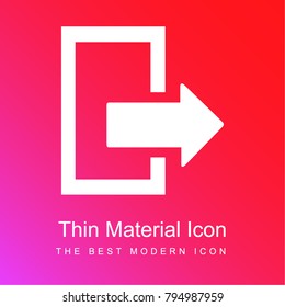 Emergency exit red and pink gradient material white icon minimal design