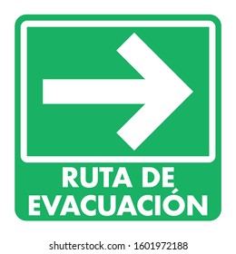 Emergency exit right, escape route signs. Vector illustration