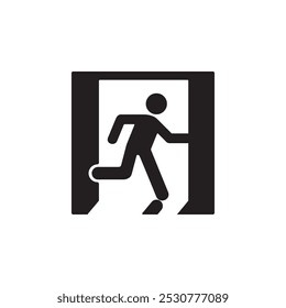 emergency exit right icon symbol sign vector