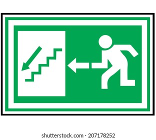 Emergency Exit Sign Stock Vector (Royalty Free) 207178252 | Shutterstock