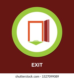emergency exit sign, exit door icon, exit strategy - door entrance