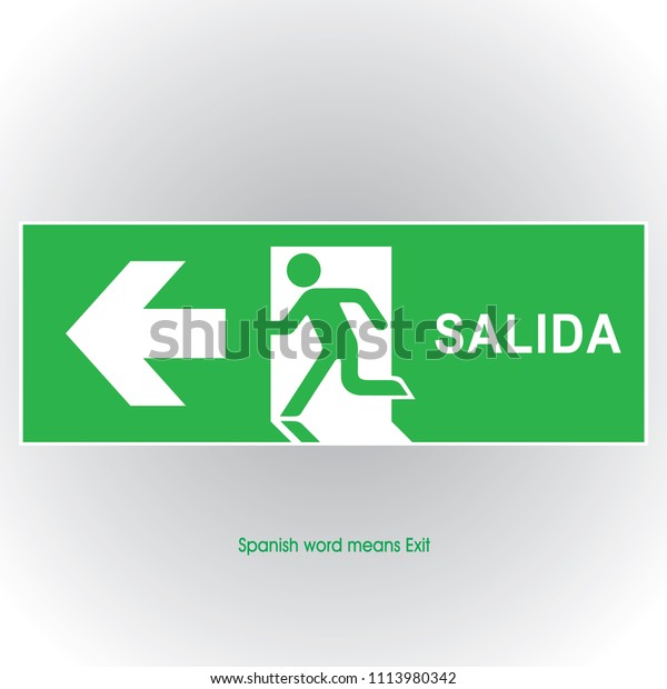 Emergency Exit Sign Door Icon Stock Vector Royalty Free 1113980342