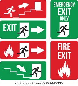 emergency exit sign fire exit sign