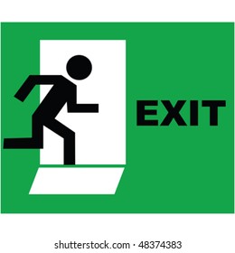 Emergency exit sign icon