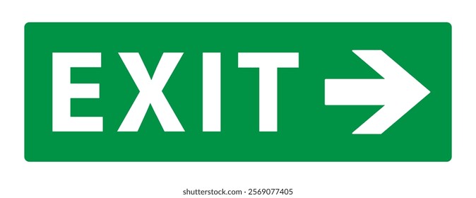 Emergency exit sign icon symbol. Green Fire safety exit sign logo. Running man and exit door sign. Vector illustration image. Isolated on white background.