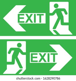 emergency exit sign icon vector