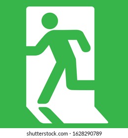 emergency exit sign icon vector