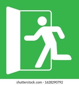 Emergency Exit Sign Icon Vector Stock Vector (Royalty Free) 1628290792 ...