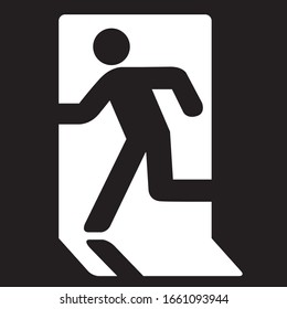 emergency exit sign icon vector