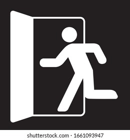 Emergency Exit Sign Icon Vector