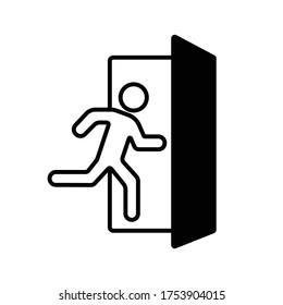 Emergency exit sign icon vector