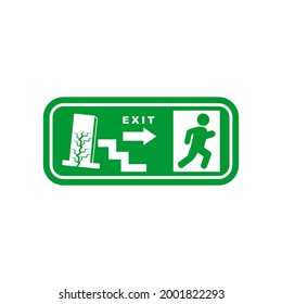 emergency exit sign icon vector sign symbol