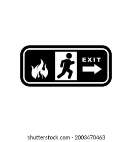 emergency exit sign icon vector symbol