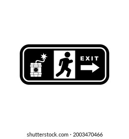 emergency exit sign icon vector symbol